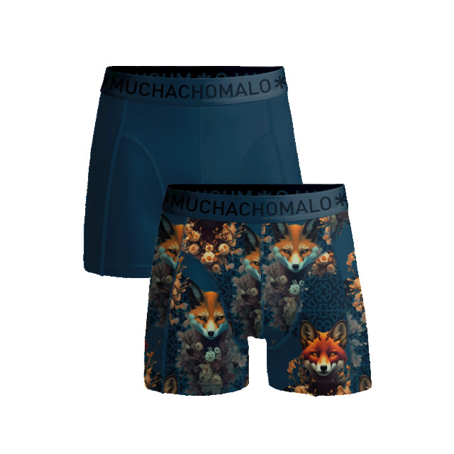 Muchachomalo Jongens 2-pack boxershorts print/effen FOXTROT1010-01J large