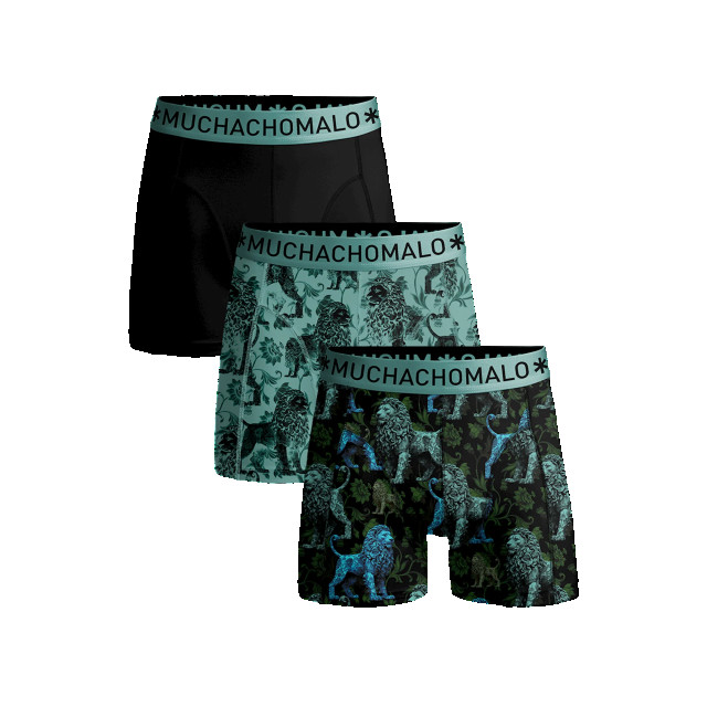 Muchachomalo Heren 3-pack boxershorts print/effen U-DELFTLION1010-01 large