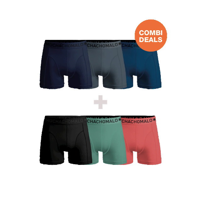 Muchachomalo Heren 3+3-pack boxershorts effen CDSOL928-929 large