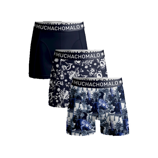 Muchachomalo Jongens 3-pack boxershorts print/effen U-FLORALDINO1010-01J large
