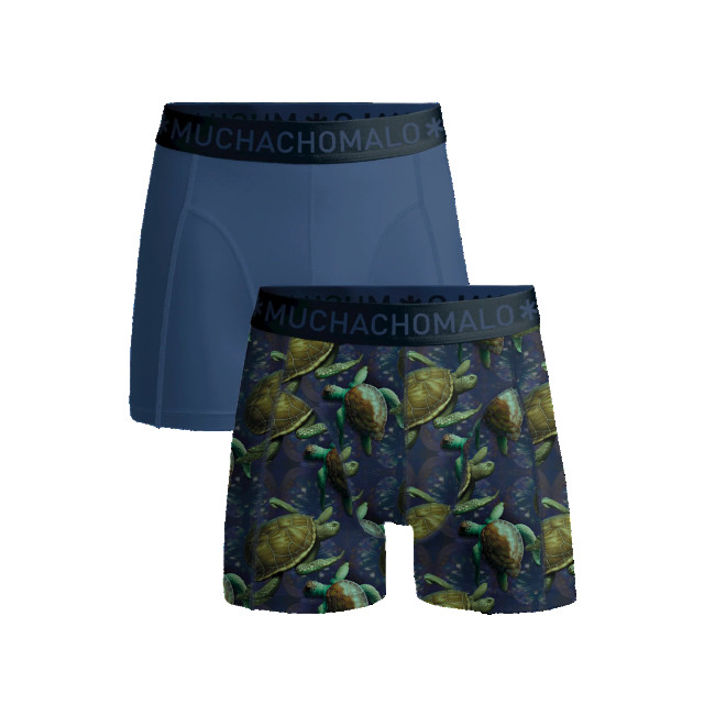 Muchachomalo Jongens 2-pack boxershorts print/effen TURTLES1010-01J large
