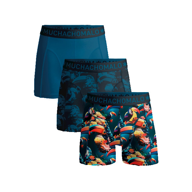 Muchachomalo Heren 3-pack boxershorts print/effen U-TOUCAN1010-01 large