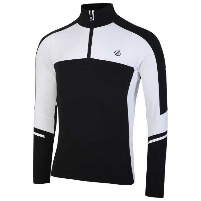 Dare2b Heren speed core stretch half zip base layer top UTRG10283_blackwhite large