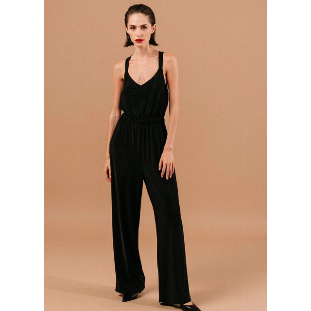 Grace & Mila Mouwloze jumpsuit met glitter loyale Zwarte mouwloze jumpsuit met glitter Loyale  large