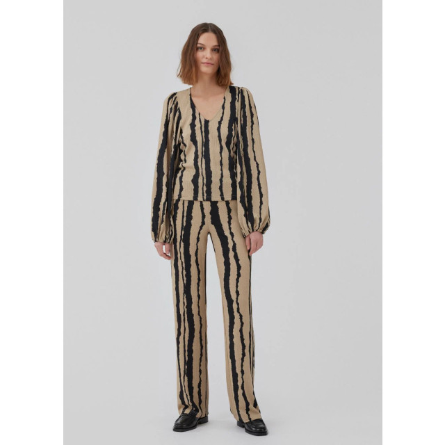 Modström Zwarte print broek harland 8699659649352 large