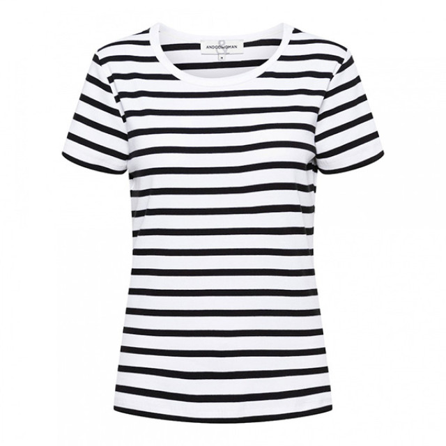 &Co Woman &co women t-shirt savi stripe black multi Savi stripe - Black multi large