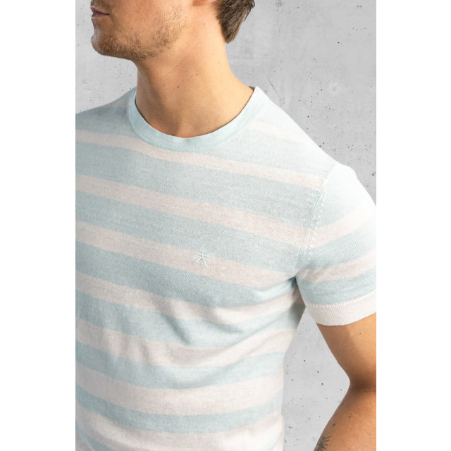Koll3kt Riccione linnen knitted streep t-shirt - 6240-403 large
