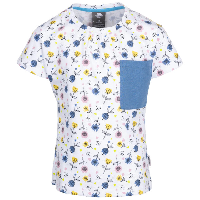 Trespass Meisjes aangenaam bloemen t-shirt UTTP6507_whiteblueyellow large
