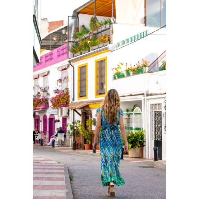 Geisha Zomer jurk in met v-hals en print 47450-20-000625 large