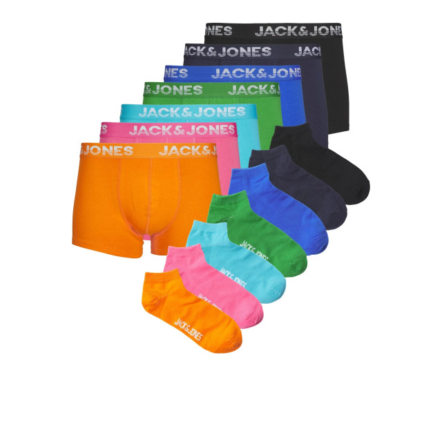 Jack & Jones Heren boxershorts trunks & sokken jaccole travelkit giftbox 7-pack color 12251474 large