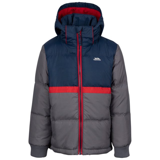 Trespass Kinder/kinder strewd contrast gewatteerde jas met rits UTTP6066_stormgrey large