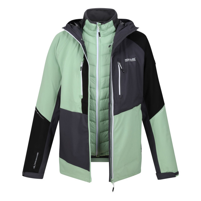 Regatta Dames carletta viii 2 in 1 waterdichte jas UTRG9459_quietgreensealgrey large