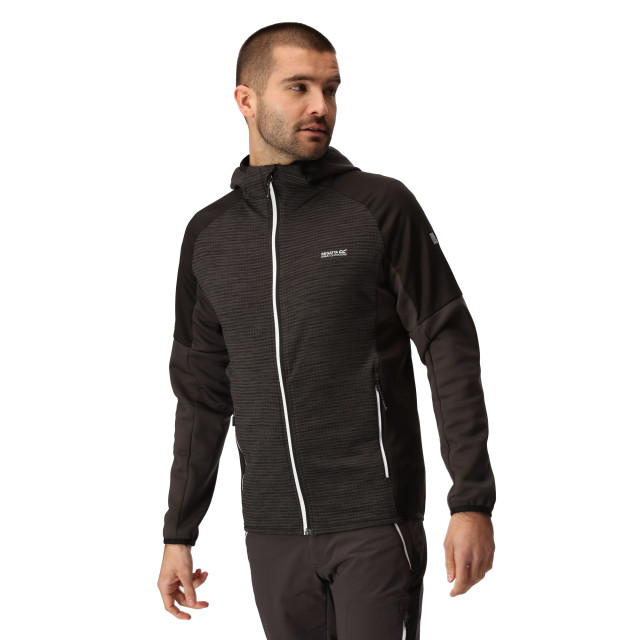 Regatta Heren attare ii extol stretch hooded jacket UTRG9374_ashblack large Regatta Heren attare ii extol stretch hooded jacket UTRG9374_ashblack large