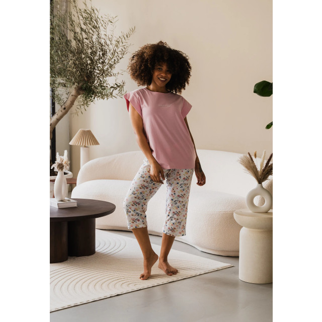 By Louise Dames capri pyjama set roze driekwart BL-389-02 large