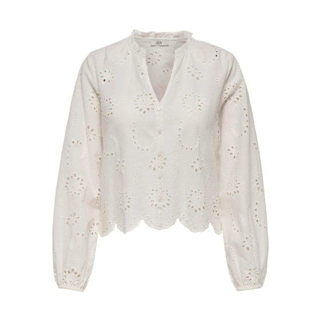 Jacqueline de Yong Ditte l/s embroderie short shirt 15328411 large