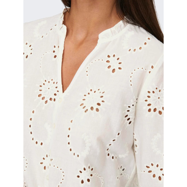 Jacqueline de Yong Ditte l/s embroderie short shirt 15328411 large