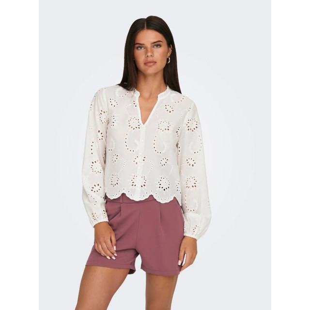 Jacqueline de Yong Ditte l/s embroderie short shirt 15328411 large