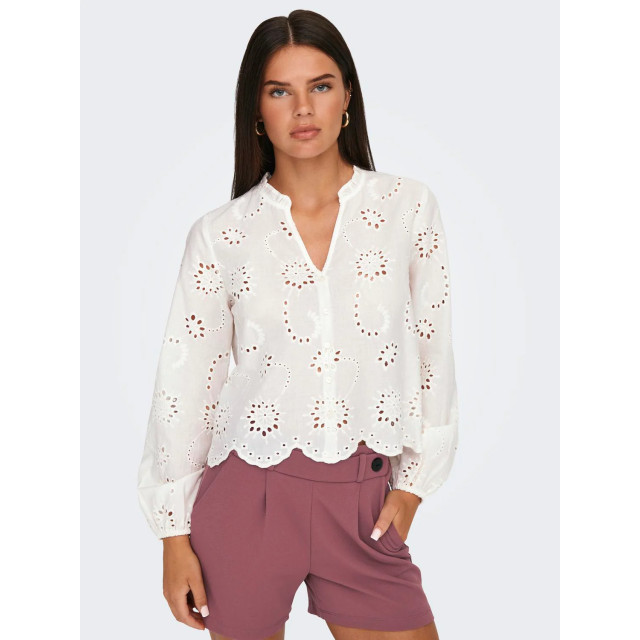 Jacqueline de Yong Ditte l/s embroderie short shirt 15328411 large