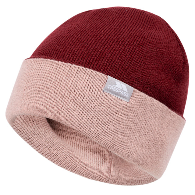 Trespass Montana gebreide omkeerbare muts voor volwassenen UTTP6103_darkcherry large