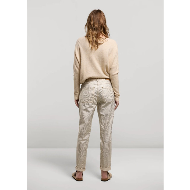 Summum Loose fit pants metallic leaf stretch twill ecru dessin 4109.08.0035 large