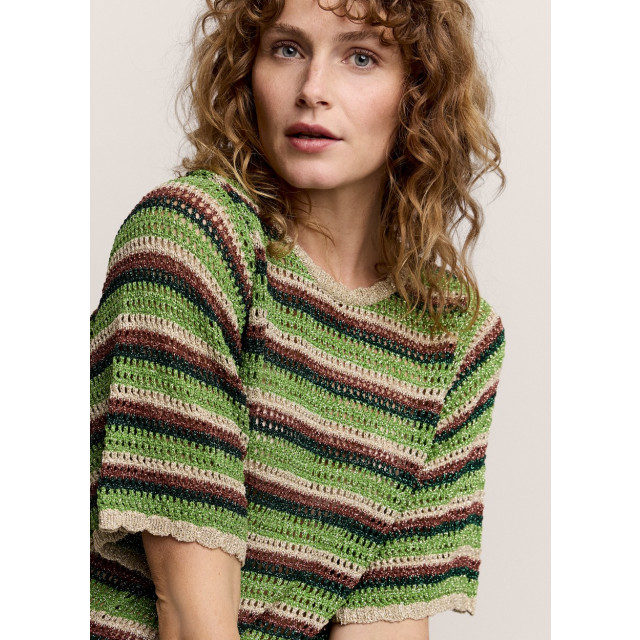Summum Short sleeve sweater lurex stripe knit dessin 4382.29.0078 large