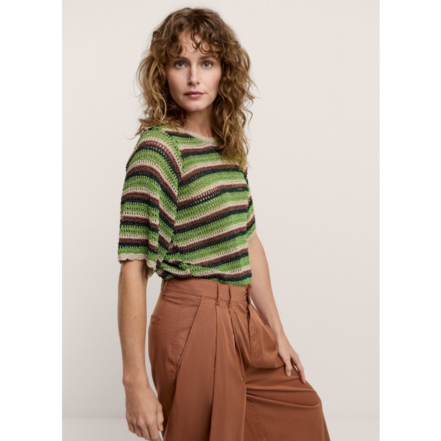 Summum Short sleeve sweater lurex stripe knit dessin 4382.29.0078 large