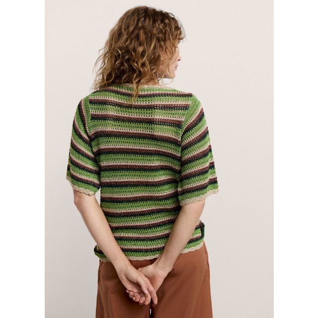Summum Short sleeve sweater lurex stripe knit dessin 4382.29.0078 large