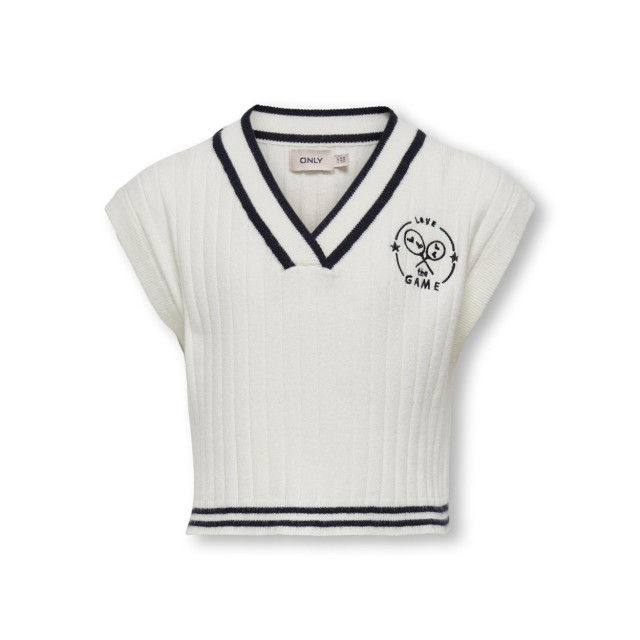 Only Kogbeta sl short v-neck vest ecru