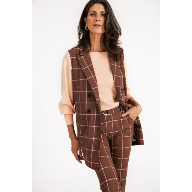 Studio Anneloes 06819 pijke sl big check blazer mocha/offwhite 0-4-1-2-1-1-1-1-1-4-1-2-2-1-1-1-2-1-1-1-1-2-2-3-1-1-1-1-2-1-3-2-1-1-1-2 large