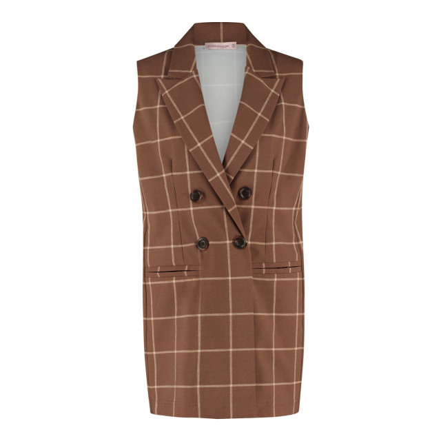 Studio Anneloes 06819 pijke sl big check blazer mocha/offwhite 0-4-1-2-1-1-1-1-1-4-1-2-2-1-1-1-2-1-1-1-1-2-2-3-1-1-1-1-2-1-3-2-1-1-1-2 large