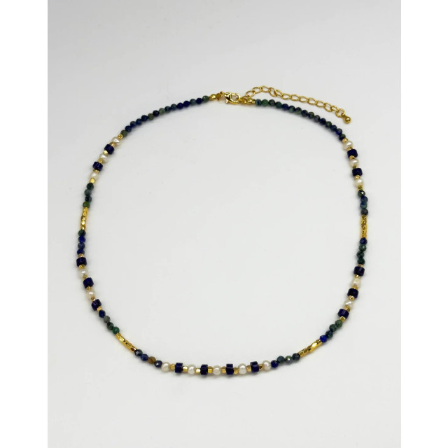 Smashed Lemon 64061 blauwe getinte kwartsen kralen ketting 64061-998-OS large