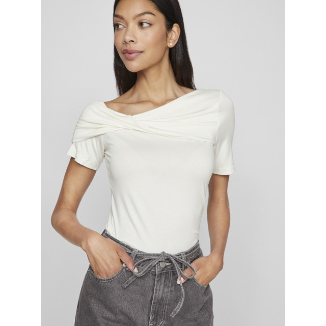 Vila Visuri ss twist top ecru 4382.03.0131 large Vila Visuri ss twist top ecru 4382.03.0131 large