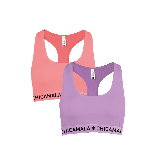 Muchachomalo Dames 2-pack racerback effen U-SOLID1220-30 large