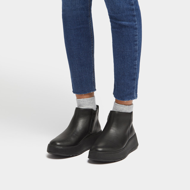 FitFlop F-mode leather flatform zip ankle boots GM2 large