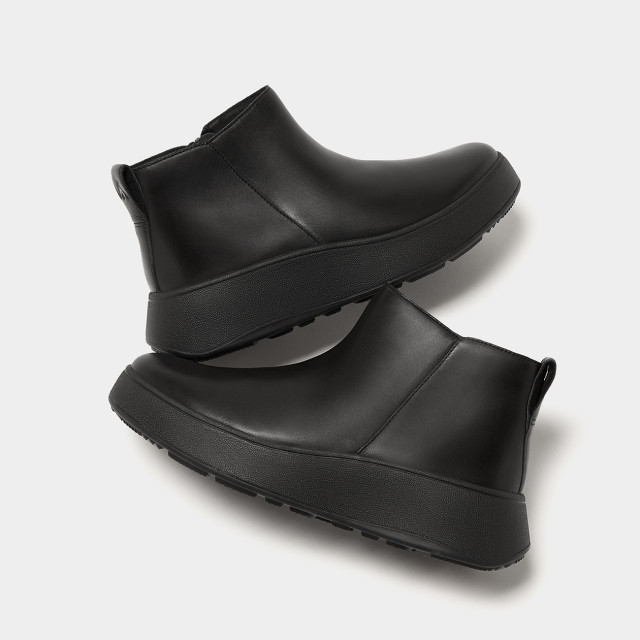 FitFlop F-mode leather flatform zip ankle boots GM2 large
