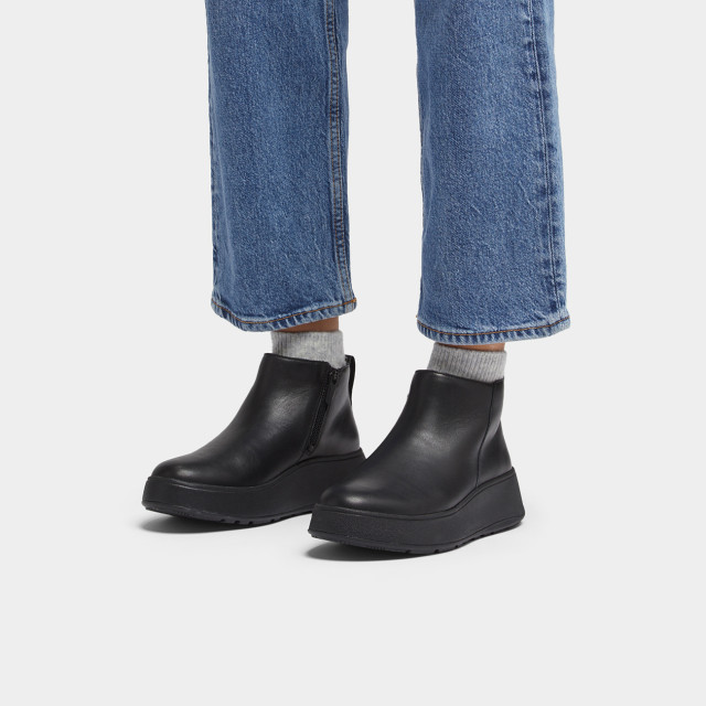 FitFlop F-mode leather flatform zip ankle boots GM2 large