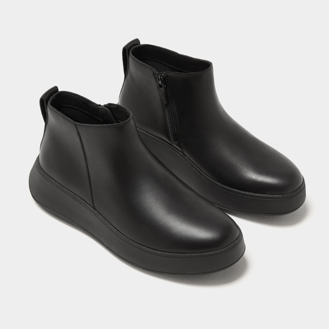FitFlop F-mode leather flatform zip ankle boots GM2 large