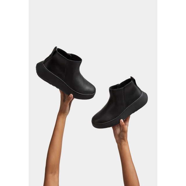 FitFlop F-mode leather flatform zip ankle boots GM2 large