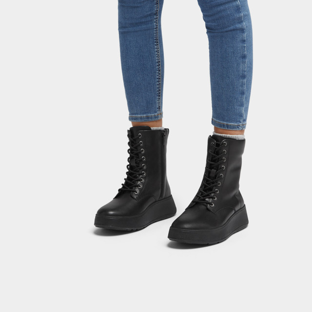 FitFlop F-mode leather lace-up flatform ankle boots GM4 large