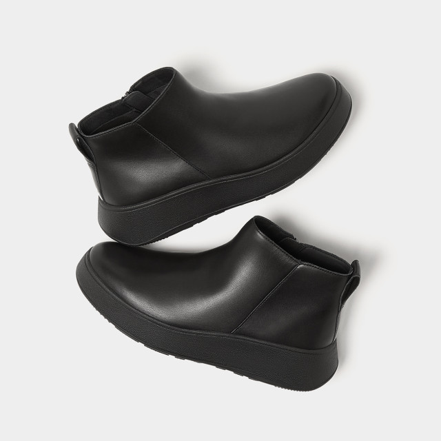 FitFlop F-mode leather flatform zip ankle boots GM2 large