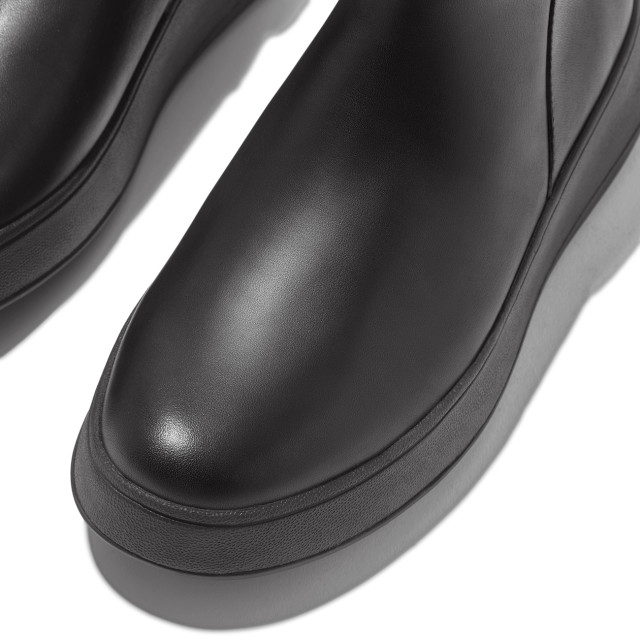 FitFlop F-mode leather flatform zip ankle boots GM2 large