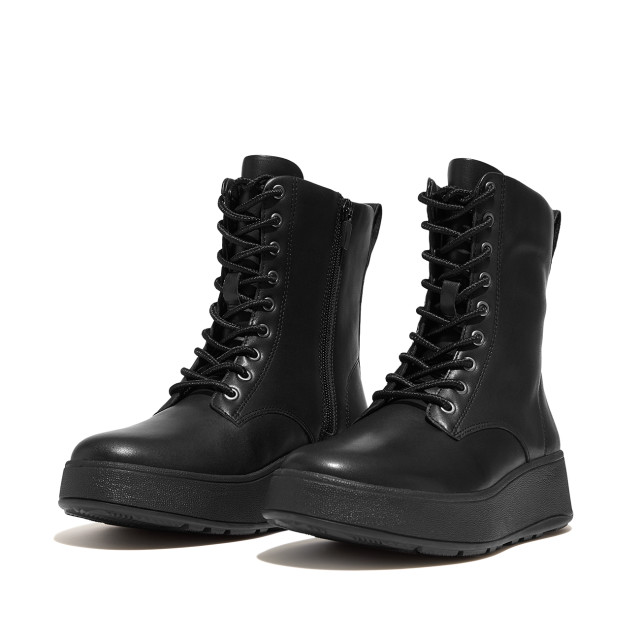 FitFlop F-mode leather lace-up flatform ankle boots GM4 large