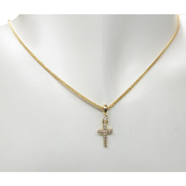 Christian Gouden miniatuur kruis hanger 5673-J3883JC large