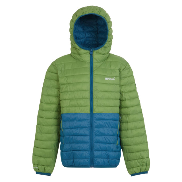 Regatta Gewatteerd kinder/kinder hillpack ii colour block jacket UTRG10832_piquantgreenmoroccanblue large