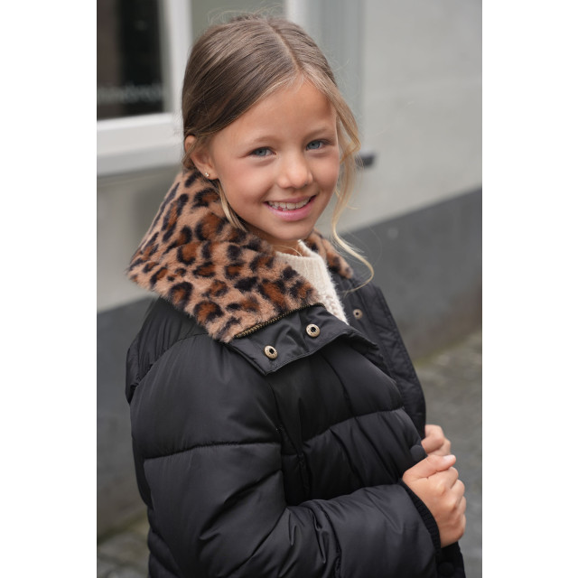 Like Flo Meisjes winterjas lang fancy met capuchon abby antraciet F407-5217-092 large