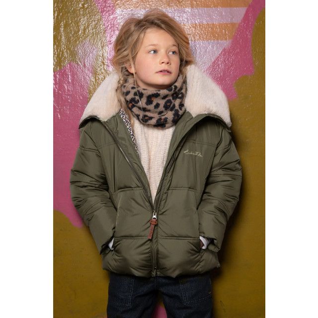 Like Flo Meisjes winterjas fancy met capuchon amaya army F407-5214-355 large