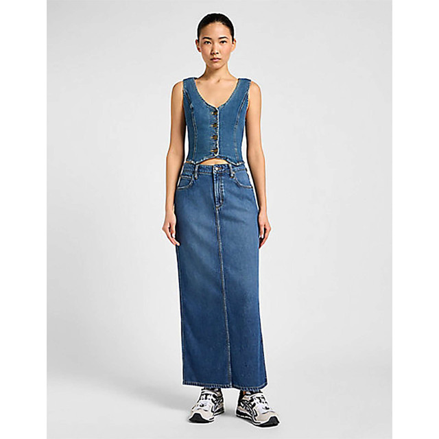 Lee Side slit maxi skirt weekend chill blue denim 112356725 large