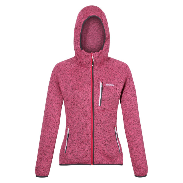 Regatta Dames newhill marl fleecejas met capuchon UTRG8830_flamingopinksealgrey large