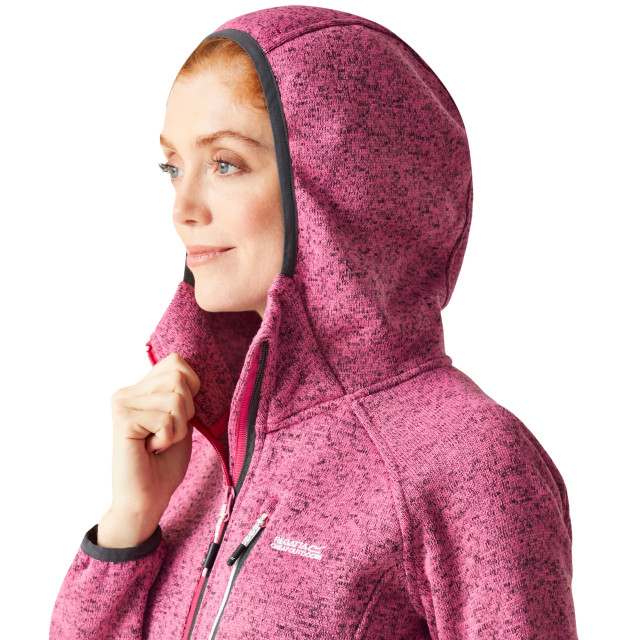 Regatta Dames newhill marl fleecejas met capuchon UTRG8830_flamingopinksealgrey large