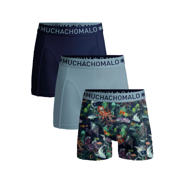 Muchachomalo Heren 3-pack boxershorts print/effen U-OUTLT1010-127 large